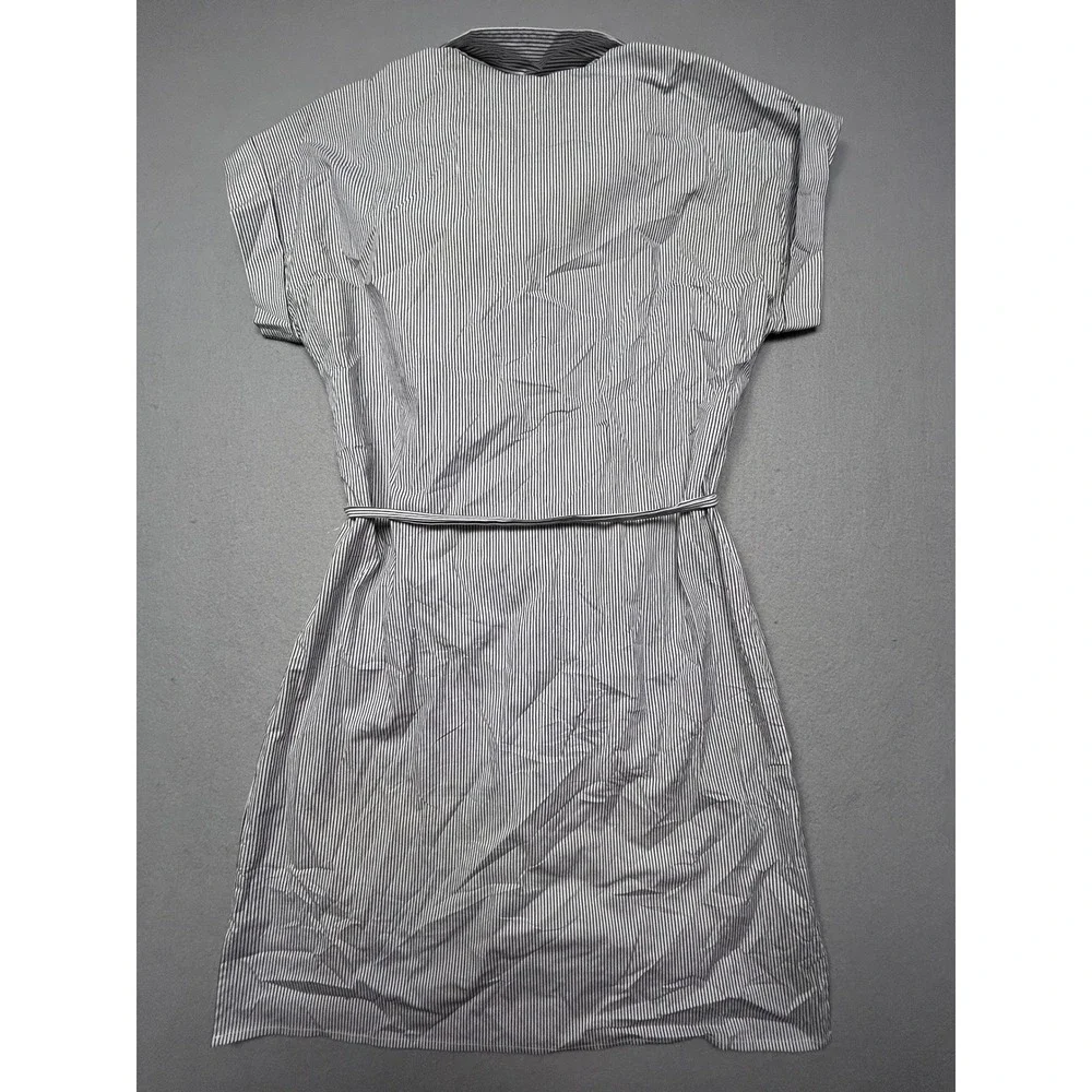 Michael Kors Shirt Dress Cotton Elastane Striped Blue White M Womens